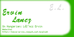 ervin lancz business card